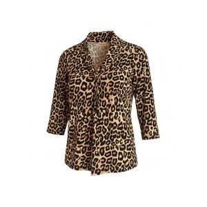Philosophy Leopard Print Blouse Animal Print Tie Neck Career Top size Small